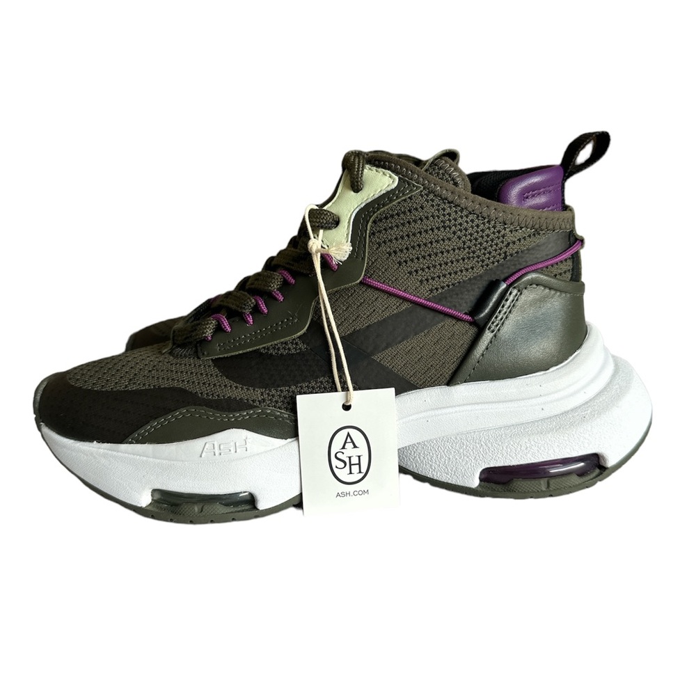 ASH Oddisey Brand New Size 7 Charcoal Gray and Purple Fashion Sneakers for Women